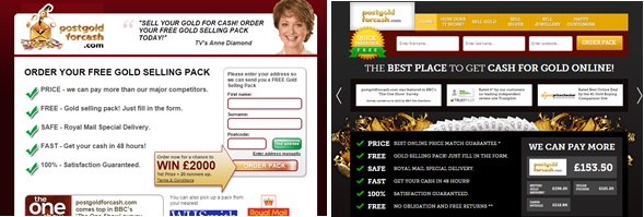 Postgoldforcash website optimisation